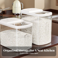 Rice Storage Container Humidity-Resistant Sealed Grain Bin Large Capacity Rice Dispenser for Kitchen Countertop