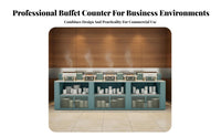 Buffet Serving Station Strong Load-Bearing Restaurant Food Display Cabinet Easy to Clean Cafeteria Food Bar for Caterers, Cafeteria S, Restaurants