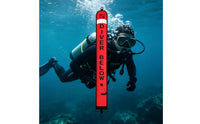 Reflective Band Diving Warning Buoy Nylon Diving Buoy Marker Black Edging Inflatable Dive Buoy Attachment Loop for Divers