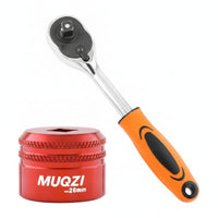 Aluminum Alloy Bike Fork Top Cap Socket Wrench Knurled Fork Crown Cap Tool Anodized CNC-Turned for Cycle Mechanics