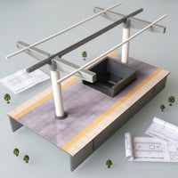 No-Light Underground Station Model DIY Station Platform Model Miniature Railway Platform Kit Scale for Hobbyists, Train Layouts