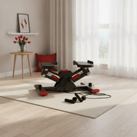 V-Shaped Stepper with Cords Low-Impact Hydraulic Stepper with Resistance Bands Portable Step Machine for Apartment