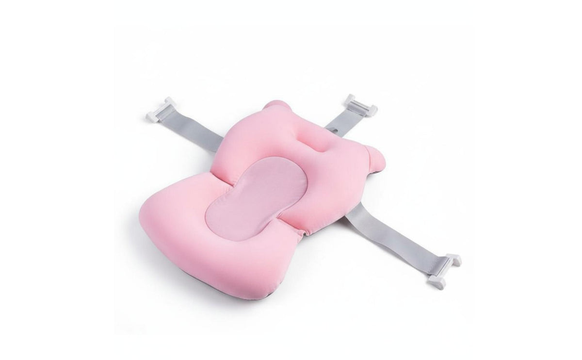 Anti-Slip Infant Bathtub Sling Mat Soft & Breathable Floating Baby Bath Cushion Quick Dry Newborn Bath Support Pillow Adjustable Straps for Bathroom