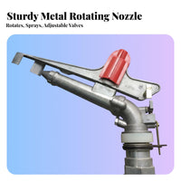 Copper Core Metal Rotating Sprinkler Head Dust Suppression Long Range Forceful Sprinkler Cooling Effect for Orchardists, Landscapers