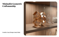 Light Luxury Design Geometric Crystal Cross Modern Design Crystal Cross Figurine Creative Accent Piece for Homeowners, Living Room