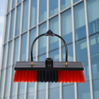 Threaded Water-Fed Brush Head Outdoor Window Cleaning Brush with Hose Inlet Extendable Streak-Clear for Homeowners