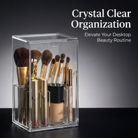 Clear Acrylic Lipstick Organizer, Dustproof Large Capacity Cosmetic Storage Box, for Vanity Table and Bedroom Multi-Compartment Makeup with Drawers