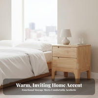 Nordic Design Rattan Front Nightstand Solid Wood Construction Bedside Table Fully Assembled Bedroom Furniture Sturdy and Stable for Apartment Dwellers, Interior Design Enthusiasts, Homeowners, Small Areas, Guest Room, Home