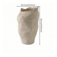 Vase with Wavy edge Sculptural Ceramic Vase Rustic Vessel for Florists