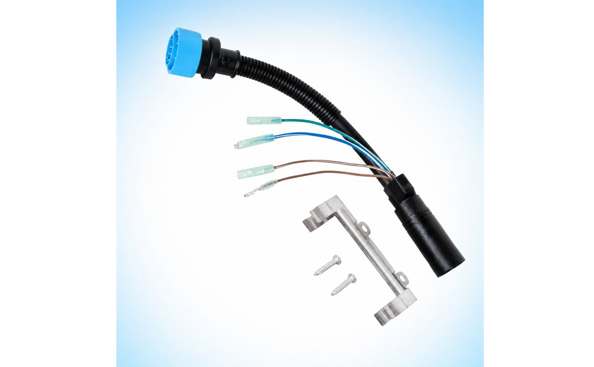 Outboard Motor Adapter Cable 8ft 14-Pin to Adapter Color-Coded Marine Wiring Harness with Bracket for Engine Compartment Routing