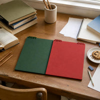Flip-Top Detachable Grid/Lined/Blank Notebook Set for Students, 120 Pages, Vintage Colors