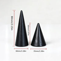 Black Wooden Rings Stand Elegant Cone Rings Holder Versatile Retail Supply for Photographers