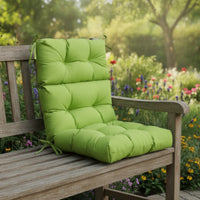 Outdoor Three-Fold Seat Cushion Tufted High Back Chair Cushion Foldable Padded for Patio, Garden, Poolside, Balcony