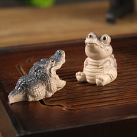 Tea Pet Adorable Design Plump Ornament Lifelike Details Plump Playful Critter Statue for Office Desk, Bookshelf