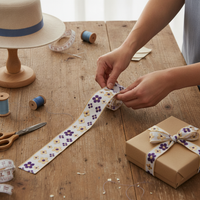 Embroidered Ribbon for DIY Crafts, Hair Accessories, Apparel, Gift Wrapping, and Hat Decoration