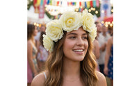 Artificial Rose Headband Realistic Rose Flower Headband Elegant Floral Crown for Women, Girls, Festivals, Parties, Dress-Up