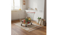 Heavy Duty Galvanized Supermarket Trolley 4 Wheels Warehouse Trolley Rust Resistant Storage for Retailers