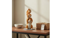 Realistic Details Squirrel Family Figurine Hand-Painted Finish Squirrel Garden Statue Weather Resistant for Gardeners