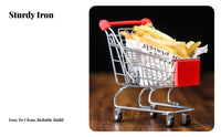 Mini Shopping Cart Food Holder Creative Design French Fry Serving Trolley Decorative French Fry Serving Basket for Hotels, Parties, Home Entertaining
