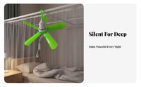 Mini Ceiling Fan Quiet Mesh Fan Strong Air Circulation Cooling Appliance for Homeowners, Commuters, Dorm Room, Bedroom, Outdoor