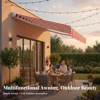 Retractable Awning Sturdy Aluminum Frame Retractable Patio Awning Sun Protection Manual Patio for Shopkeepers, Storefront, Doorway, Backyard