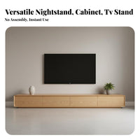Solid Wood TV Cabinet Fully Assembled Walnut Wood Floor Cabinet Sturdy Build Walnut Entertainment Console for Homeowners, Families, Bedroom, Office