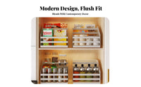Space-Saving Pull-down Seasoning Shelf Anti-Fall Guardrail Pull-down Cabinet Shelf Strong Load-Bearing Kitchen Organizer Easy Reach for Organization Enthusiasts, Home Cooks, Shorter Individuals, Upper Cabinets, Pantry