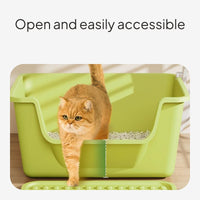 Jumbo Open Cat Litter Box with Splash Guard, Odor Control