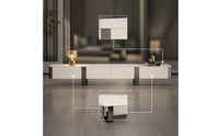 TV Cabinet with Stainless Steel Legs Modern Rocktelevision Cabinet Cabinet Minimalist Low-Profile Media Console for Living Room, Apartment