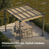 1 Aluminum Pergola Retractable Canopy Gazebo Rust Resistant Trellis Weather-resistant Frame Suitable for DIY Enthusiasts Families Courtyard Deck