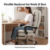 Ergonomic Design High-Back Recliner with Footrest Support Reclining Chair with Footrest Adjustable Height Swivel Seat Padded Armrests for Students, Executives, Gamers, Dorm Room, Workplace, Gaming, Relaxing