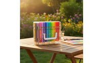 48 Pieces Transparent Storage Case Soft-Tip Markers Assorted Colors 48 Acrylic Markers Acrylic Paint Pens for Drawing, Coloring
