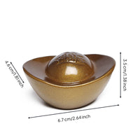 Color Changing Wealth Ingot Tea Pet Handmade Heat Sensitive Wealth Ingot Figurine Chinese Ornament for Home Decor