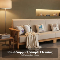 Nordic Design Wooden Frame Textile Couch Set Minimalist Design Sofa and Armchair Set High Rebound Cushion Living Room Furniture Easy Assembly for Apartment Dwellers, Homeowners, Families, Home