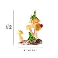 Frog on Toadstool Figurine Cute Toadstool Figurine Detailed for Hobbyists