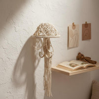 Woven Jellyfish Ornament Textured Rope Tapestry Nordic Inspired Wall Hanging for Home and Kids Nursery