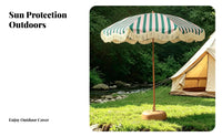 Round Base Fringe Sun Umbrella Metal Joint Hardware Adjustable Angle for Outdoor