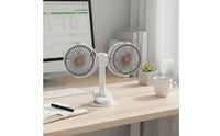 Two-Head Fan Adjustable Double-Head Cooling zoneSaving for Students, Dorm Room, Bedside Table
