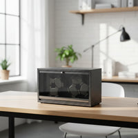 Carbon Fiber Pattern Automatic Watch Winder Illuminated Automatic Watch Winder Box Tabletop Rectangular for Dresser, Home Office, Study