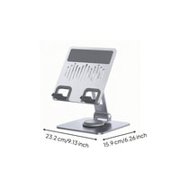Metal Desktop Stand with Folding Arm Heavy Strong Phone Holder with Rotating Base Holder Stand for Professionals, Students
