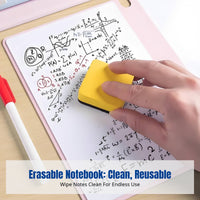 Reusable Whiteboard Notebook, Letter Size, Student Math Study, Double-Sided, Quick Clean, Portable