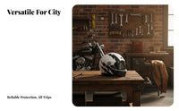 Full-Coverage Headgear Four-Season Vintage Full Face Helmet Impact Protection for Men, Women