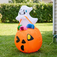 Inflatable Specters in Pumpkin Lighted Specters in Pumpkin Inflatable Bright Outdoor Decoration for Yard