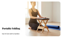 Solid Wood Frame Foldable Mind-Body Practice Stool Portable Pilates Stool Fitness Equipment for Home Gym