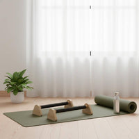 2 Pieces Wooden Press-up Stands Solid Wood Wooden Parallettes Heavy Duty Handstand Grips for Home Workout