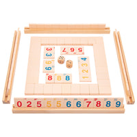 Wooden Board Game with Dice Educational Wooden Toy with Tiles Family for Travel