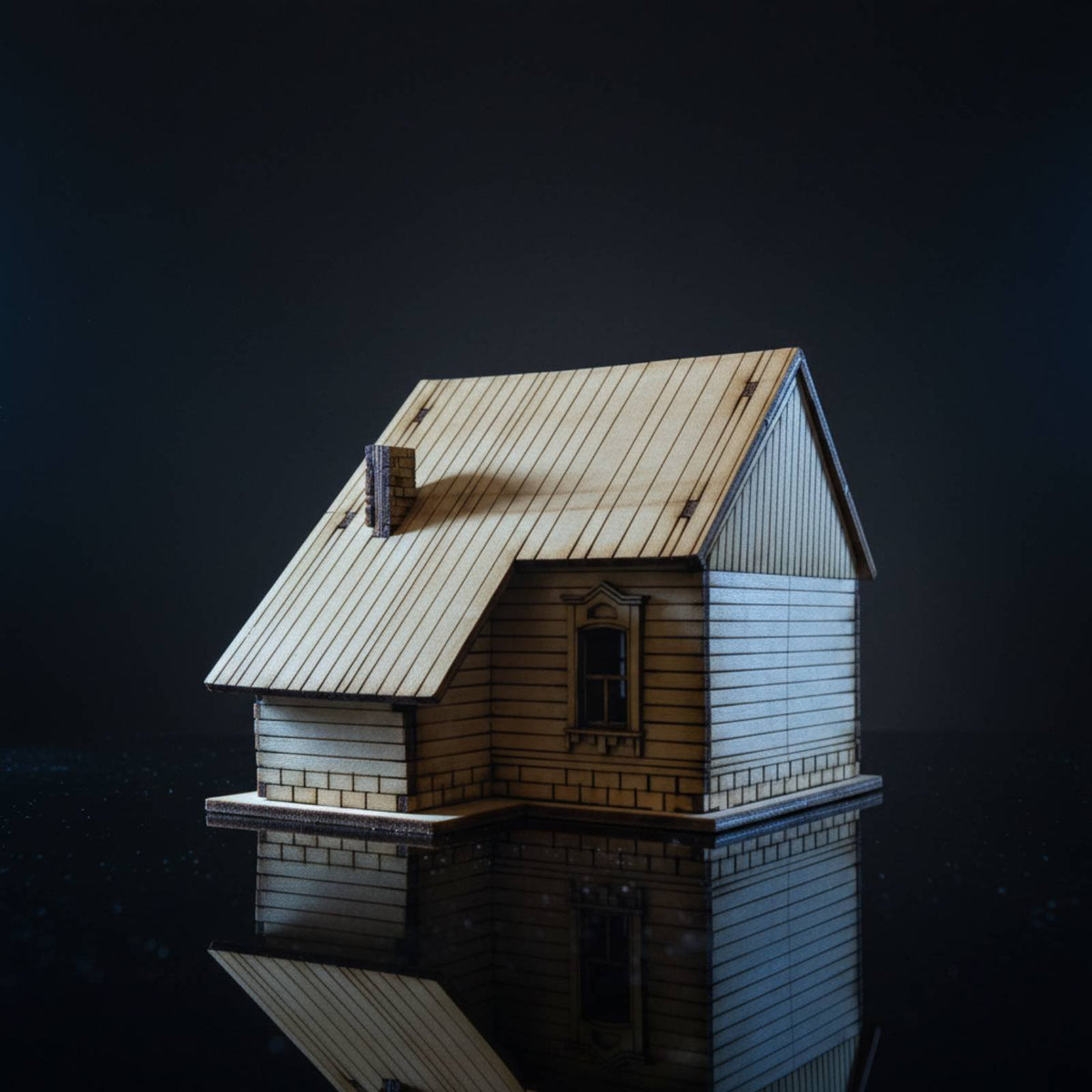 WWII European Farmhouse Model Handmade Gift DIY House Model Historical