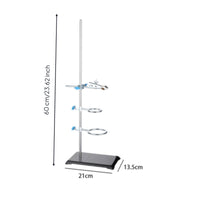 Blue Knobs Clamp Circular Support Stand Rectangular Base Metal Laboratory Stand Functional Support Frame Sturdy