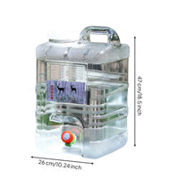 Water Storage Bucket with Spigot Transparent Water Container with Spigot Square for Campers, Journeyers, Camping, Road Trips