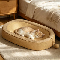Oval Cat Scratcher Bed Cat Scratching Nest 2-in-1 Design Pet Supplies for Kittens